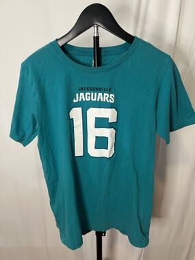 Jacksonville Jaguars Kids Teal #16 Trevor Lawrence Short Sleeve Tee